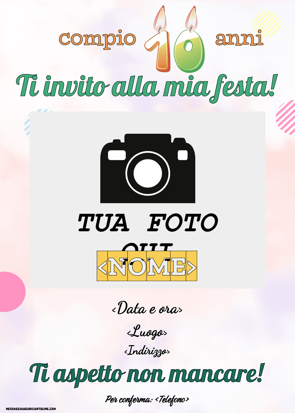 Invito Con Foto Per Bambini Di Anni Crea Inviti Personalizzati Di