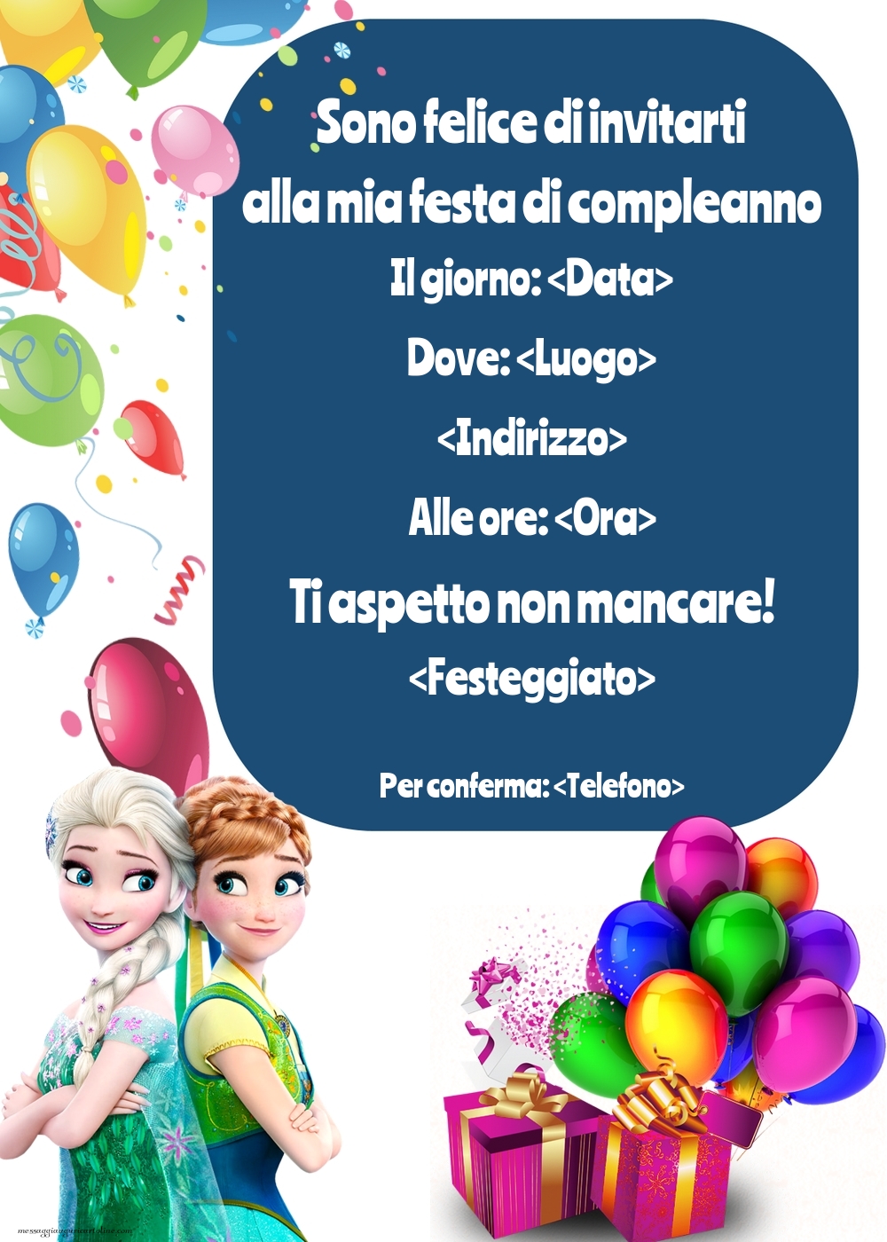 Inviti Personalizzati Di Compleanno Per Bambini