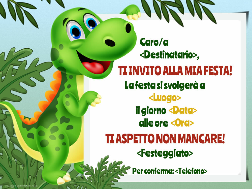 Invito A Tema Dinosauri Crea Inviti Personalizzati Di Compleanno Per