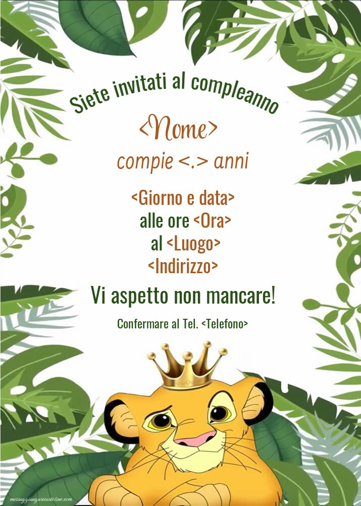 Inviti Personalizzati Di Compleanno Per Bambini Pagina