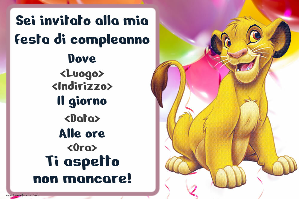 Invito Tema Re Leone Crea Inviti Personalizzati Di Compleanno Per