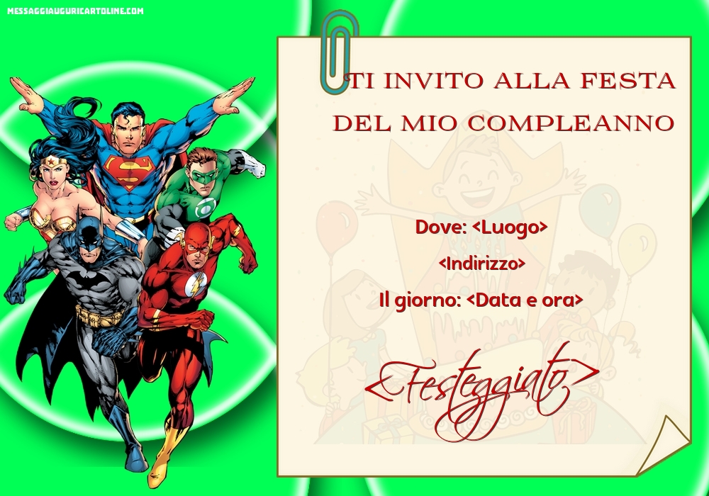 Invito alla festa con gli eroi Marvel, Crea inviti personalizzati di  compleanno per bambini