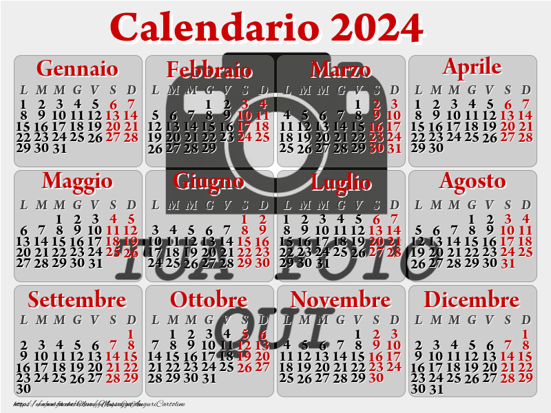 Calendario 2024 Con Foto - 800x600 - Modello 0013 | Calendari ...