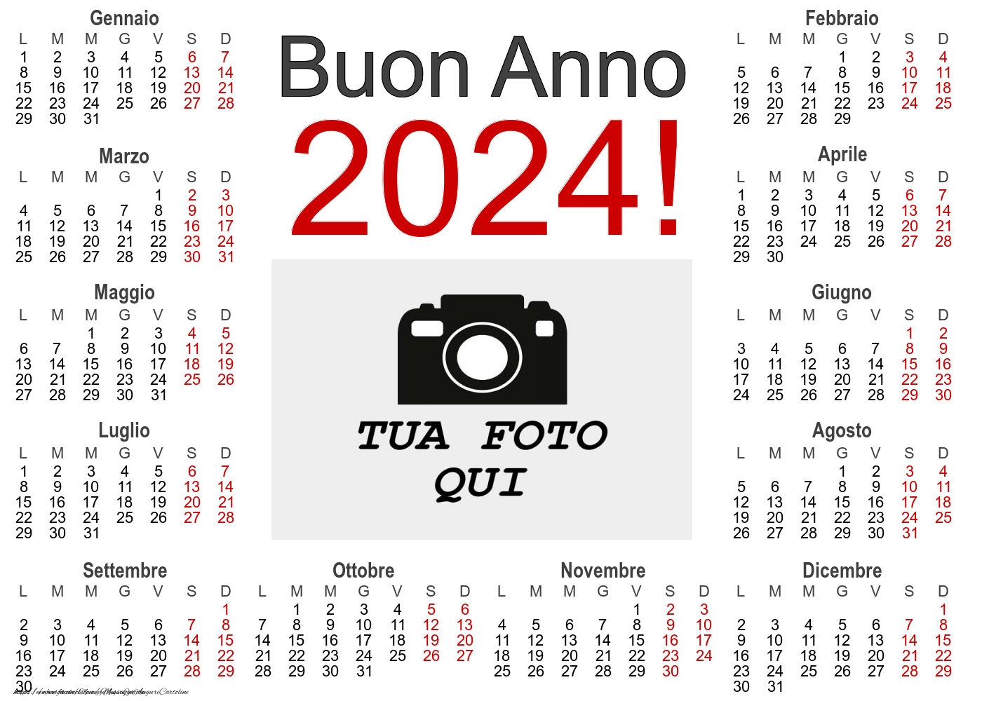 Calendario Con Foto - Buon Anno 2024! - Modello 0021 | Calendari ...