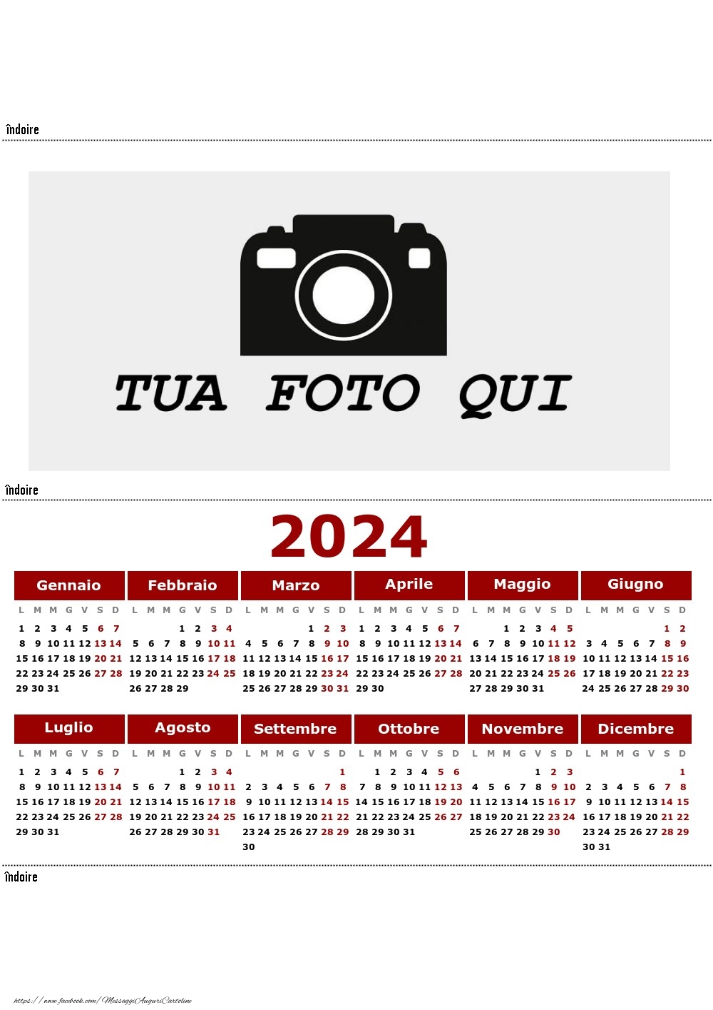 2024 Calendario Dell'ufficio | Calendari Personalizzati ...