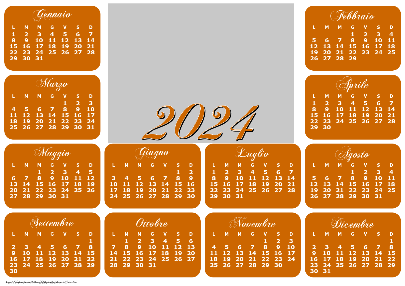 Calendario 2024 Con Una Foto Modello 009 Calendari Personalizzati 2031