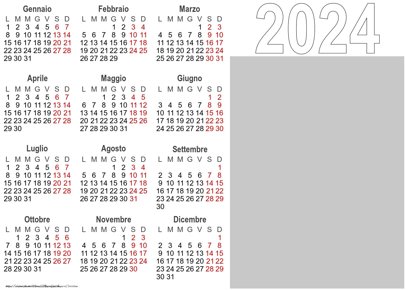 Calendario 2024 Con Logo Aziendale - Modello 0020 | Calendari ...